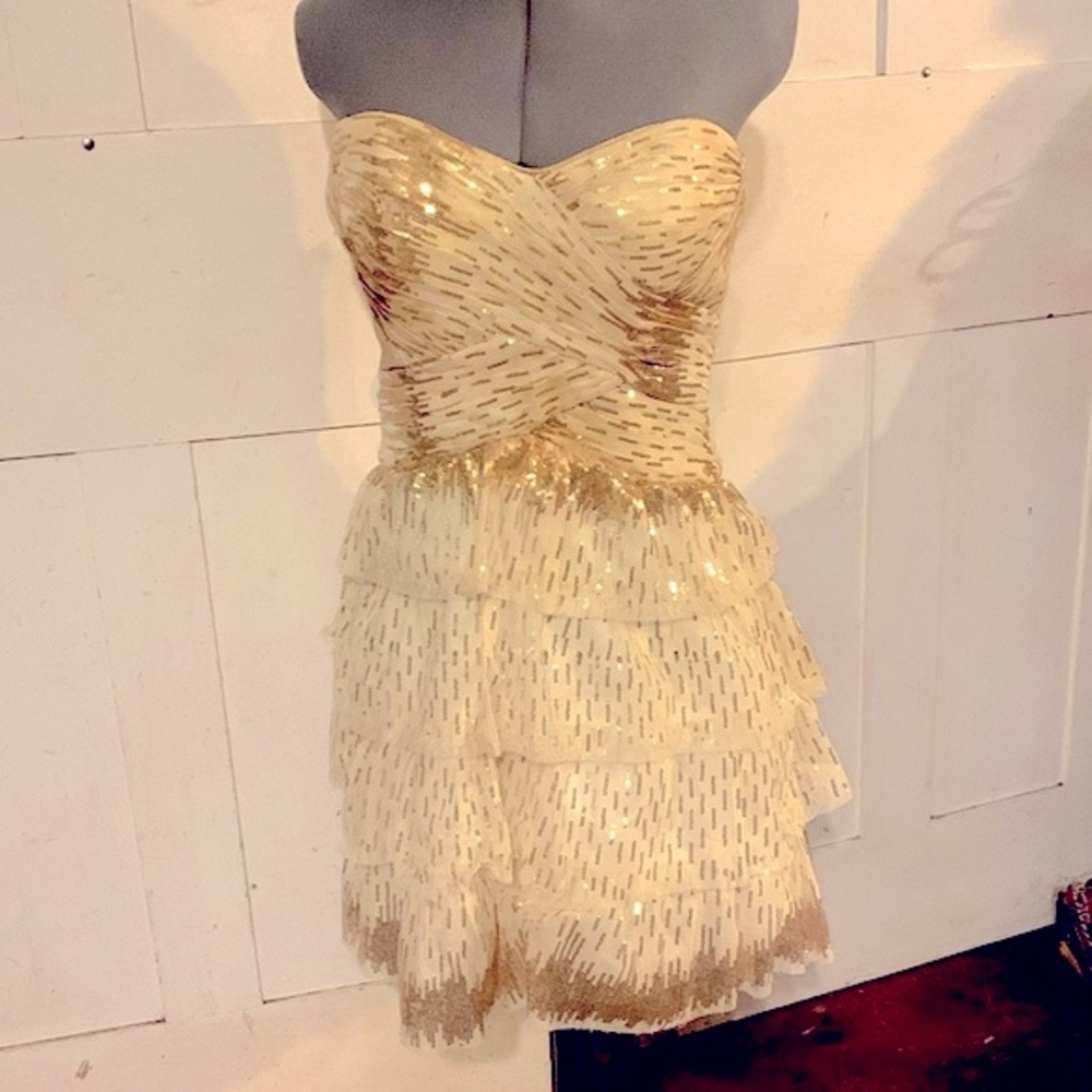 SALE $19 3/$50 EC Roberta Tiered Sequined party Dress Dance Resortwear Sz 9/10